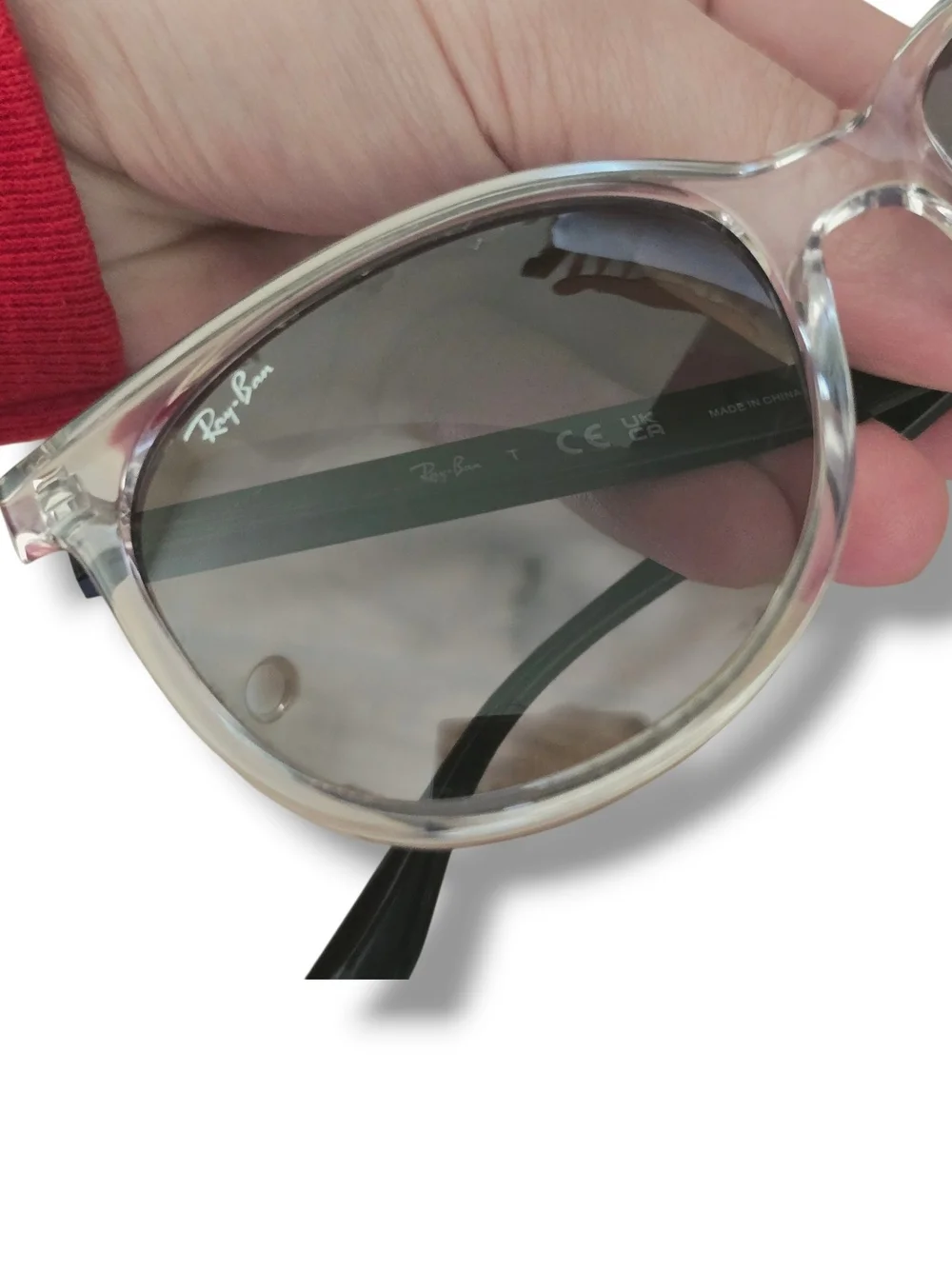 Ray-Ban Clear Frame Women's Sunglasses with Case - Clear/Black (RB4378 6477/11)